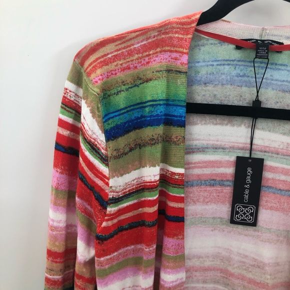NWT CABLE and GAUGE painterly soft open cardigan - Picture 3 of 5